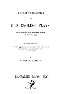 Cover of A Select Collection of Old English Plays, Volume 10 — Reading Companion