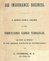 Cover of Die Inshurance Business A serio-comic drama in the Pennsylvania German vernacular, "as she is spoke" in the German districts of Pennsylvania — Key Ideas to Explore
