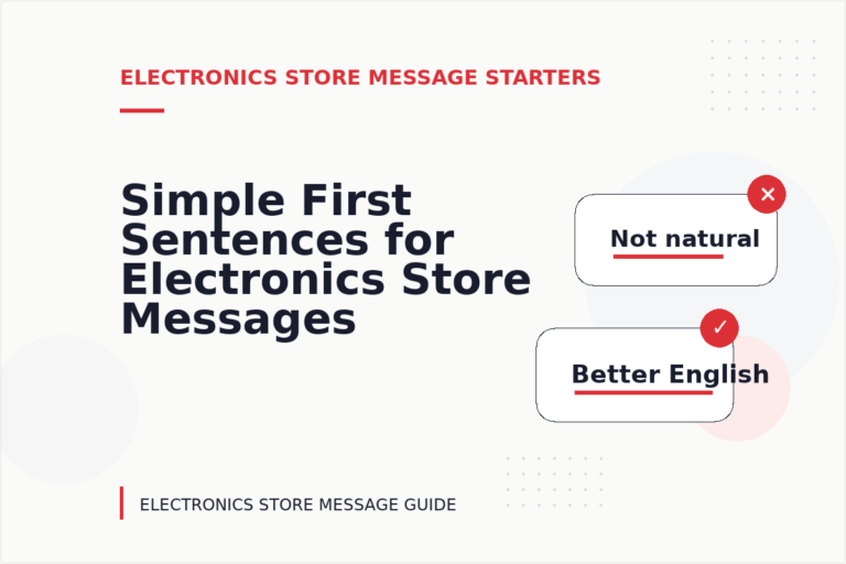 Simple First Sentences for Electronics Store Messages