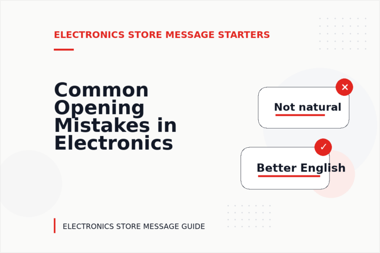 Common Opening Mistakes in Electronics Store Messages