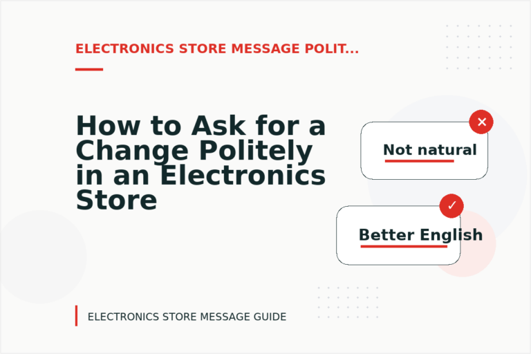 How to Ask for a Change Politely in an Electronics Store Message How to Ask for a Change Politely in an Electronics Store Message