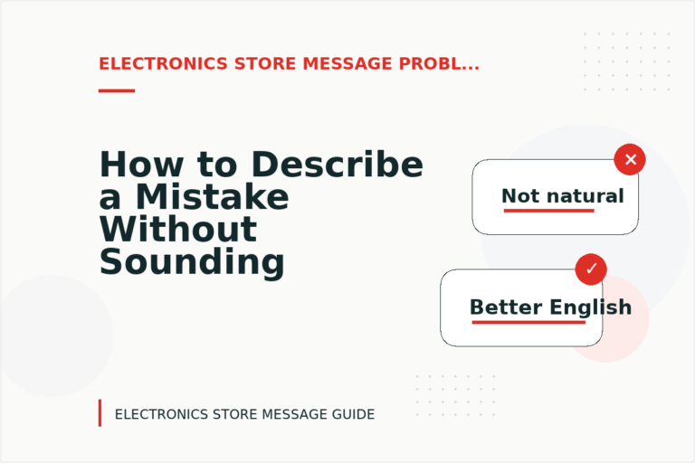 How to Describe a Mistake Without Sounding Rude in Electronics Store Message English How to Describe a Mistake Without Sounding Rude in Electronics Store Message English
