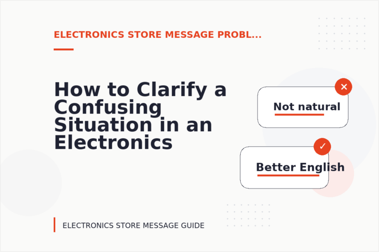 How to Clarify a Confusing Situation in an Electronics Store Message How to Clarify a Confusing Situation in an Electronics Store Message