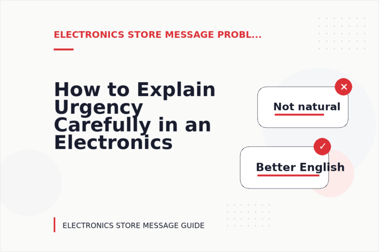 How to Explain Urgency Carefully in an Electronics Store Message How to Explain Urgency Carefully in an Electronics Store Message