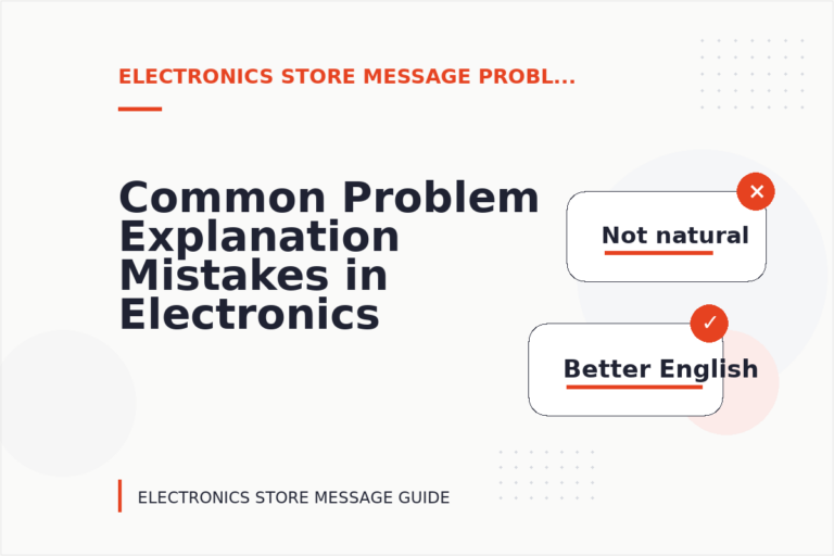 Common Problem Explanation Mistakes in Electronics Store Message English Common Problem Explanation Mistakes in Electronics Store Message English