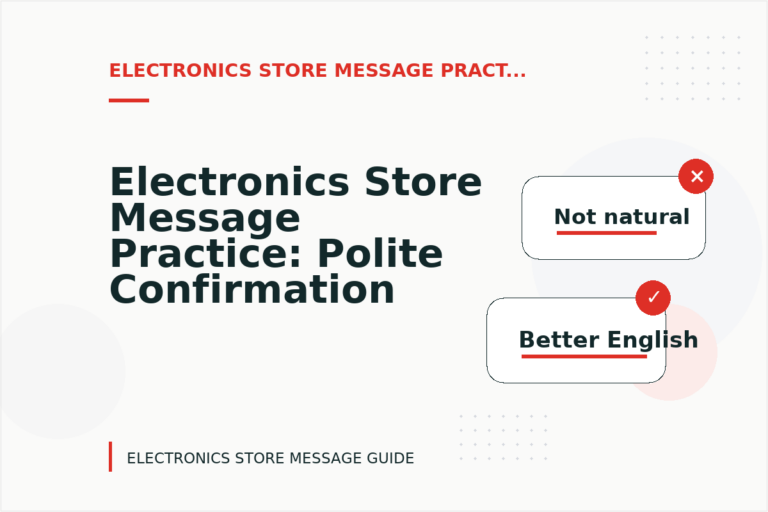 Electronics Store Message Practice: Polite Confirmation Examples Electronics Store Message Practice: Polite Confirmation Examples