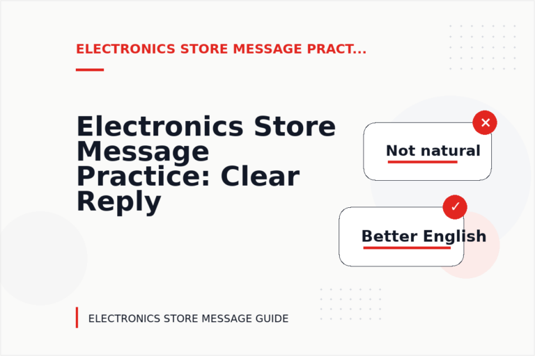 Electronics Store Message Practice: Clear Reply Patterns Electronics Store Message Practice: Clear Reply Patterns