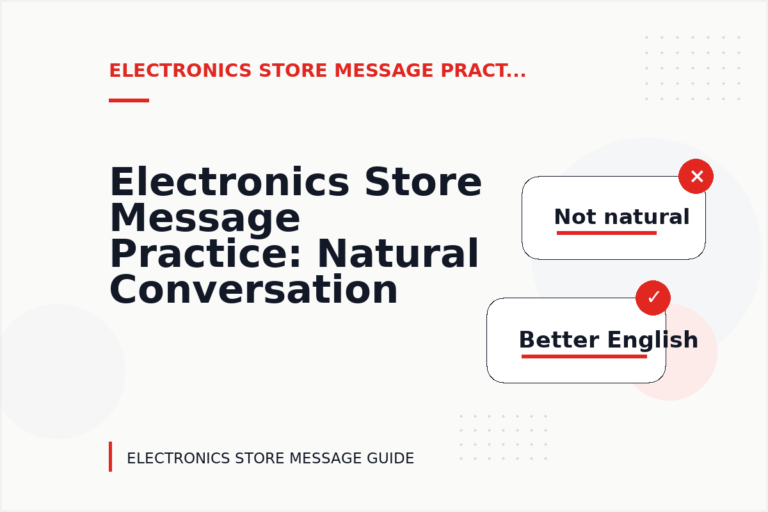 Electronics Store Message Practice: Natural Conversation Lines