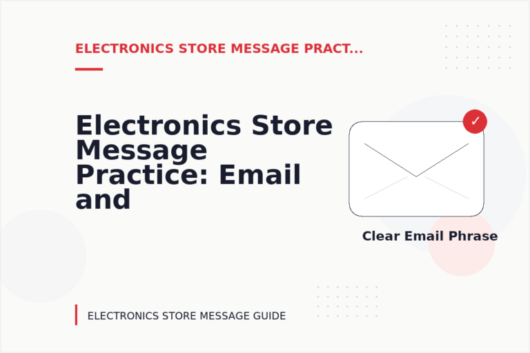 Electronics Store Message Practice: Email and Message Examples Electronics Store Message Practice: Email and Message Examples